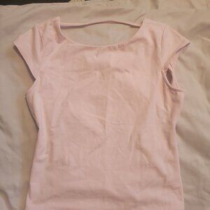 Light Pink Open Back Shirt